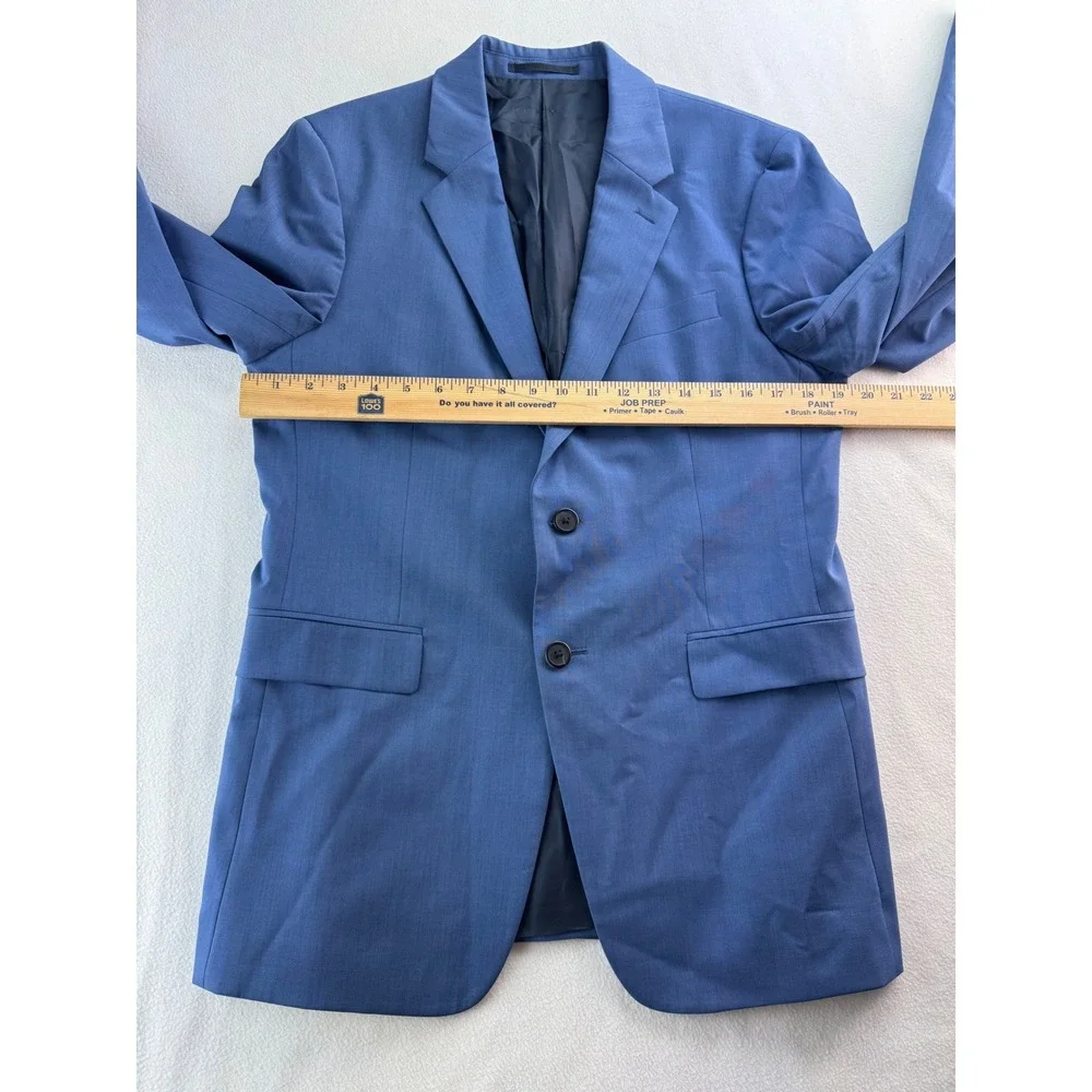 Theory Chambers New Tailor 2 Blue Wool Blend Suit Blazer Jacket Mens Size 38R - Picture 10 of 16